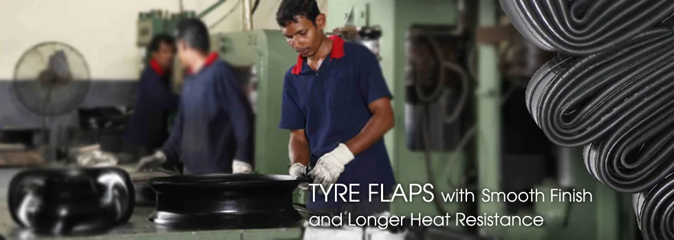 Tyre flaps with smooth finish and longer heat resistance
